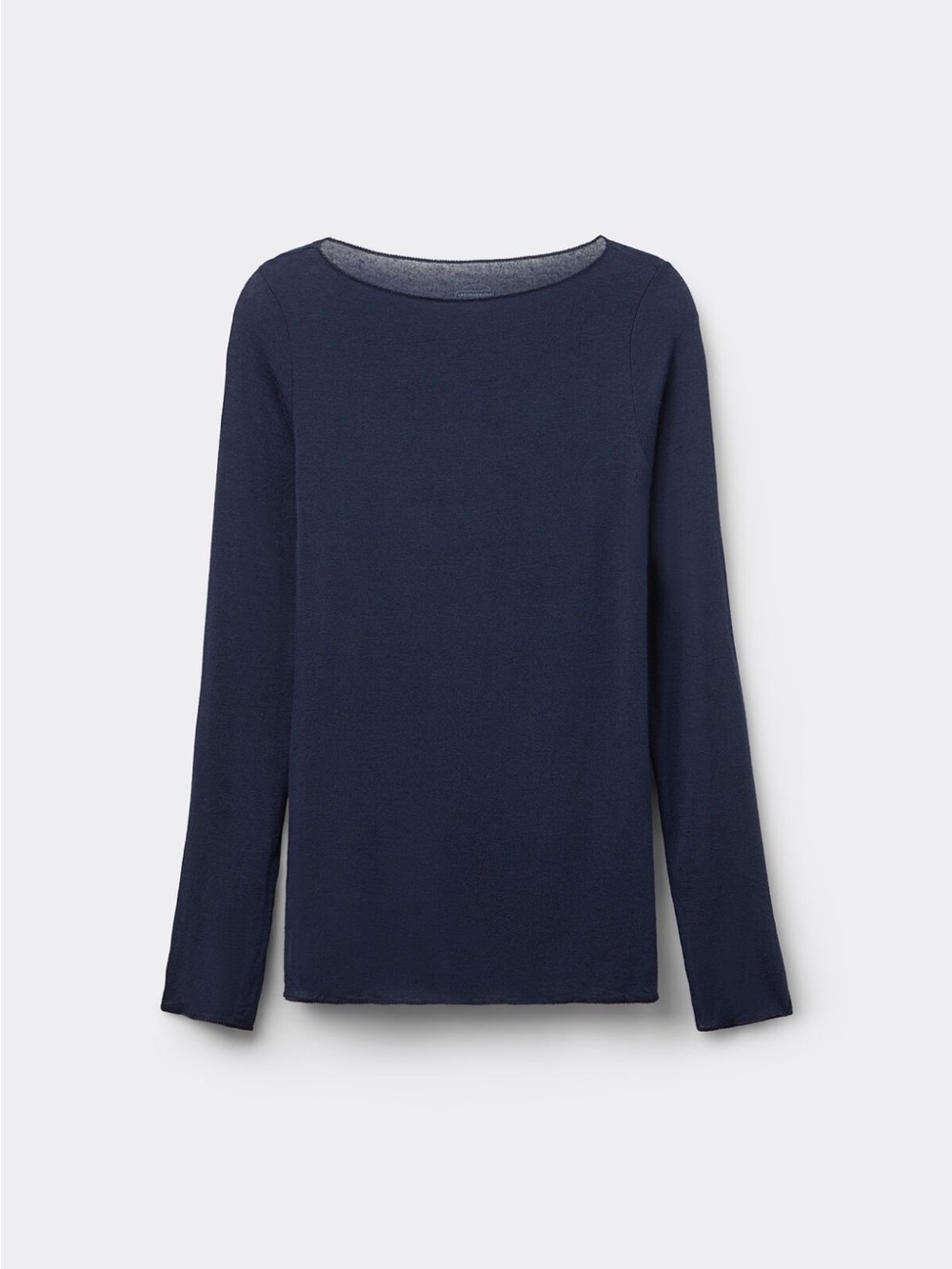 Intimissimi Ultralight Cashmere Navy Blue Boat Neck Long Sleeve Top Size M
